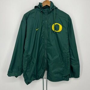 Nike Oregon Ducks Jacket Men's Size M Green Full Zip Vtg Y2K NCAA